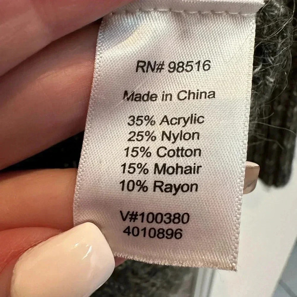 Coldwater Creek Angora Mohair Blend Cardigan Sweater Beaded Size Large 14 / 16 - Picture 12 of 14